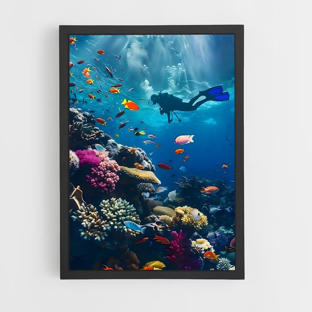 Poster Plongée Maldives – affiche Plongée sous-marine (vue 2)
